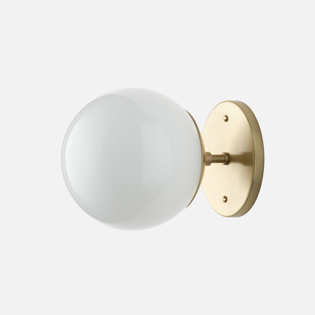 Luna Sconce with 6" Shade::natural brass::main
