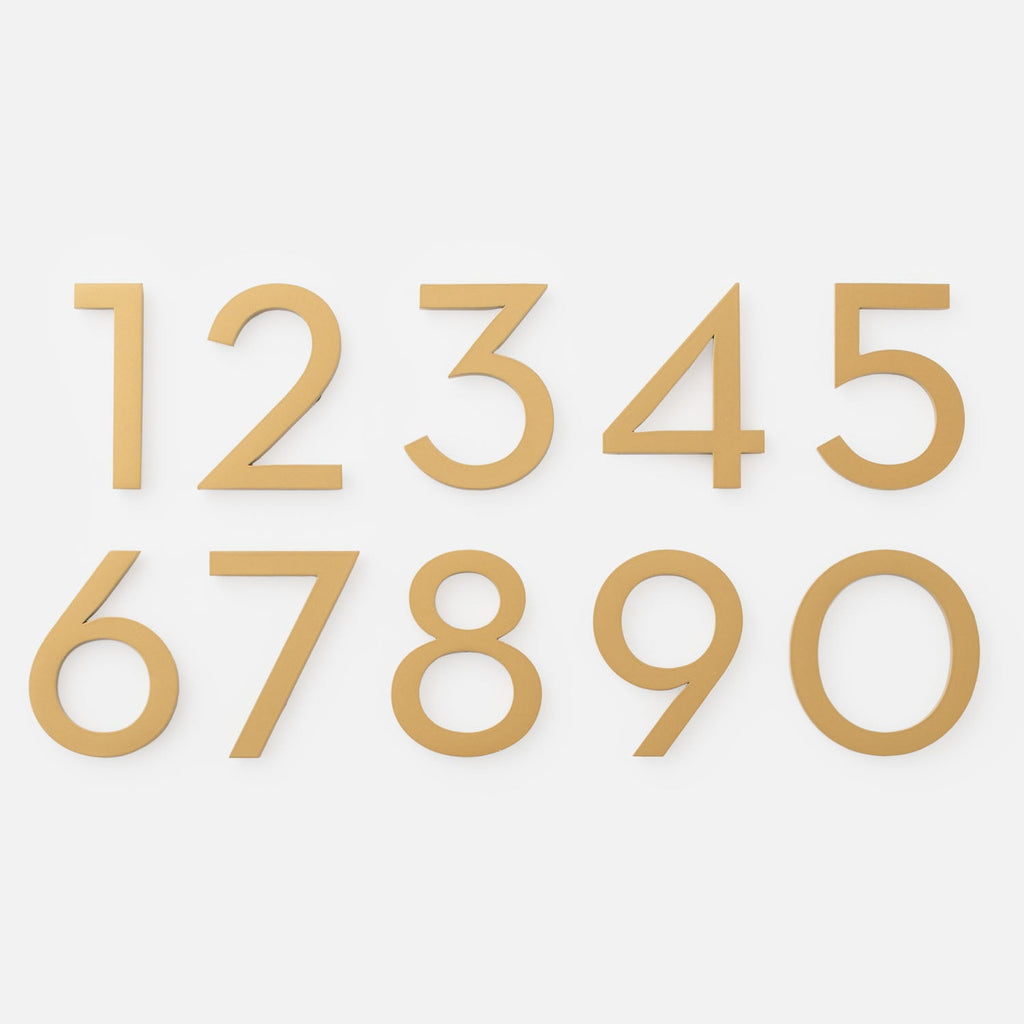 Magnetic House Numbers::Satin Brass::Main