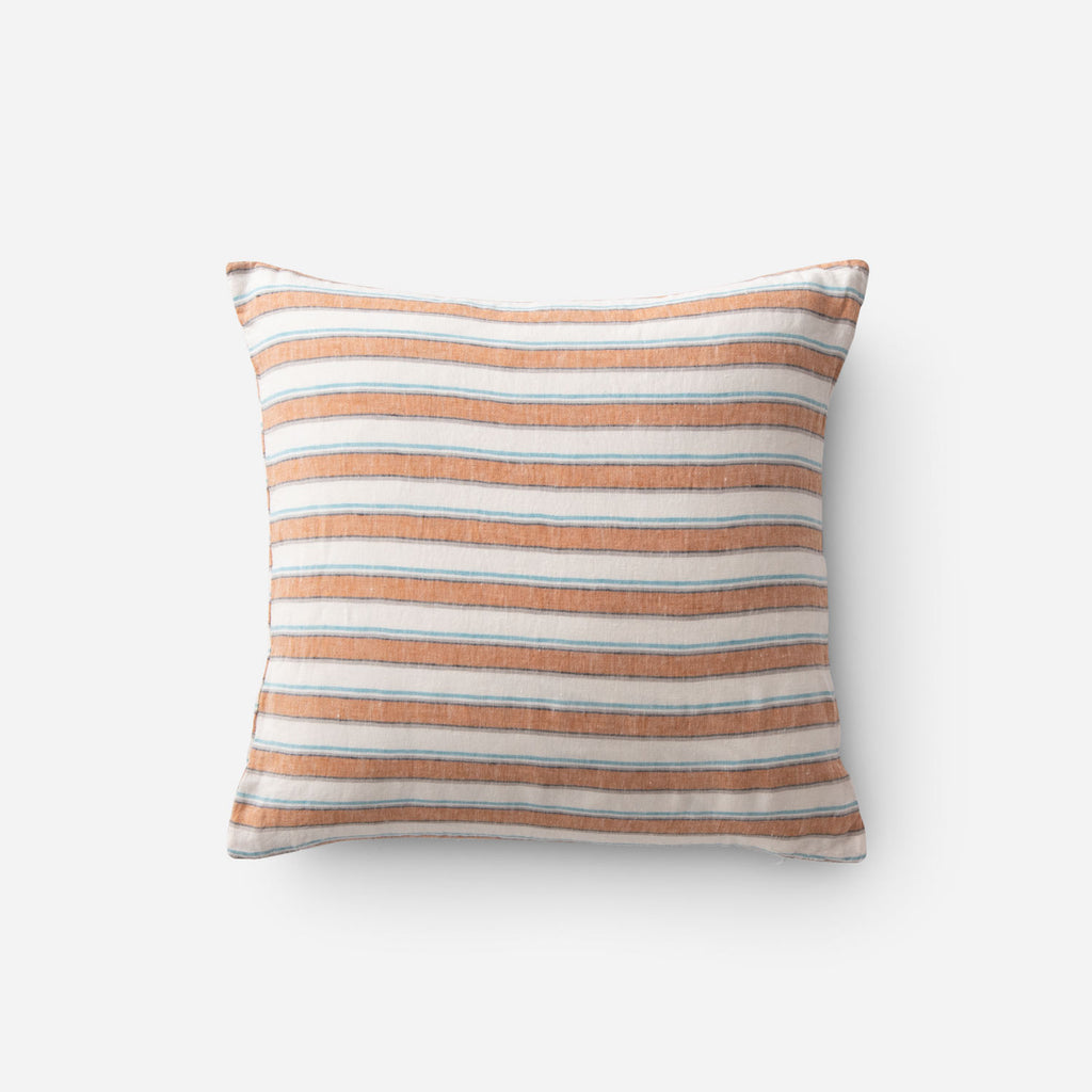 Market Stripe Linen Throw Pillow