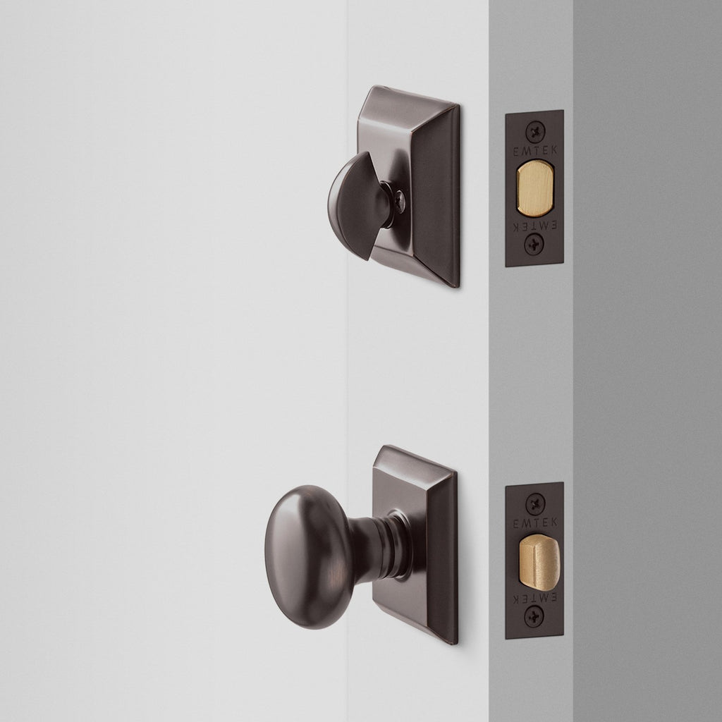 Freeport Small Door Set with Portsmouth Knob + Deadbolt - Oil Rubbed Bronze