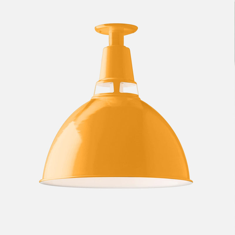 Schoolhouse Floating 7 Wide Brass and Frosted Glass Ceiling Light - #91J16