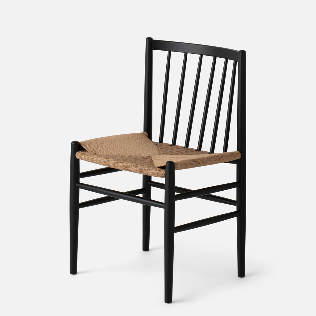 FDB Mobler J80 Chair::Black with Natural Woven Seat::Main