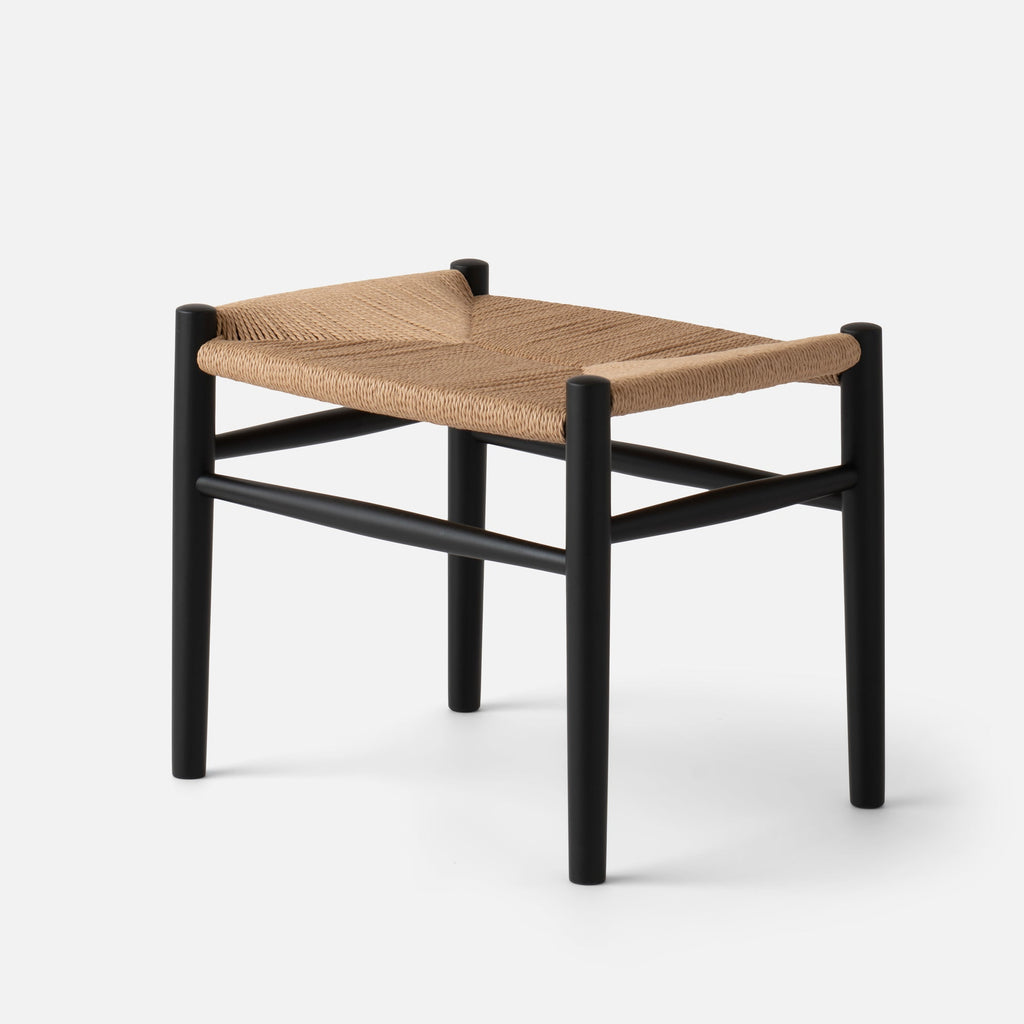 FDB Mobler J83 Bench::Black with Natural Woven Seat::Main