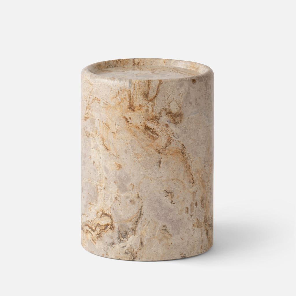 Cylinder Stone Side Table::beige::main