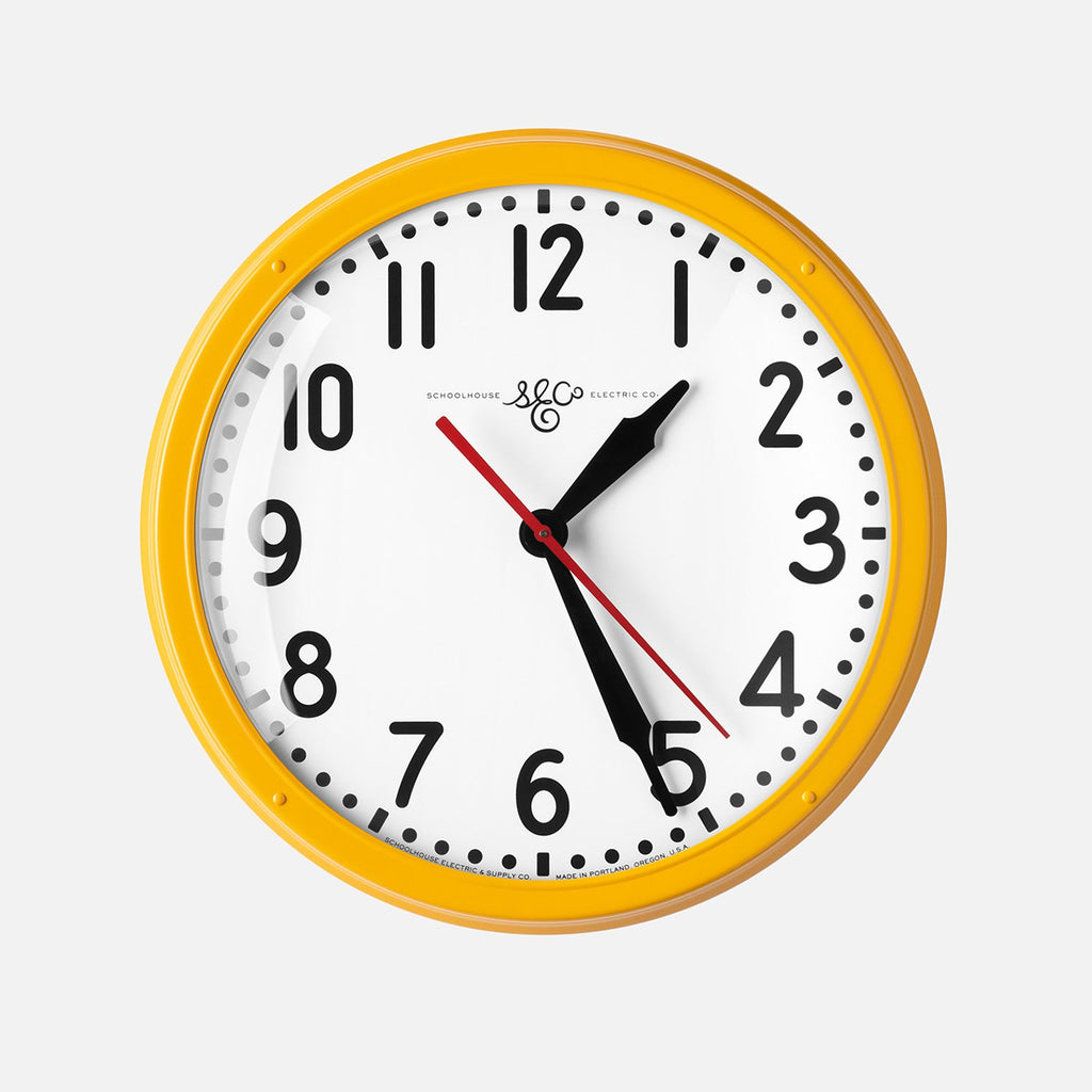 Schoolhouse Electric Clock::Industrial Yellow::Main