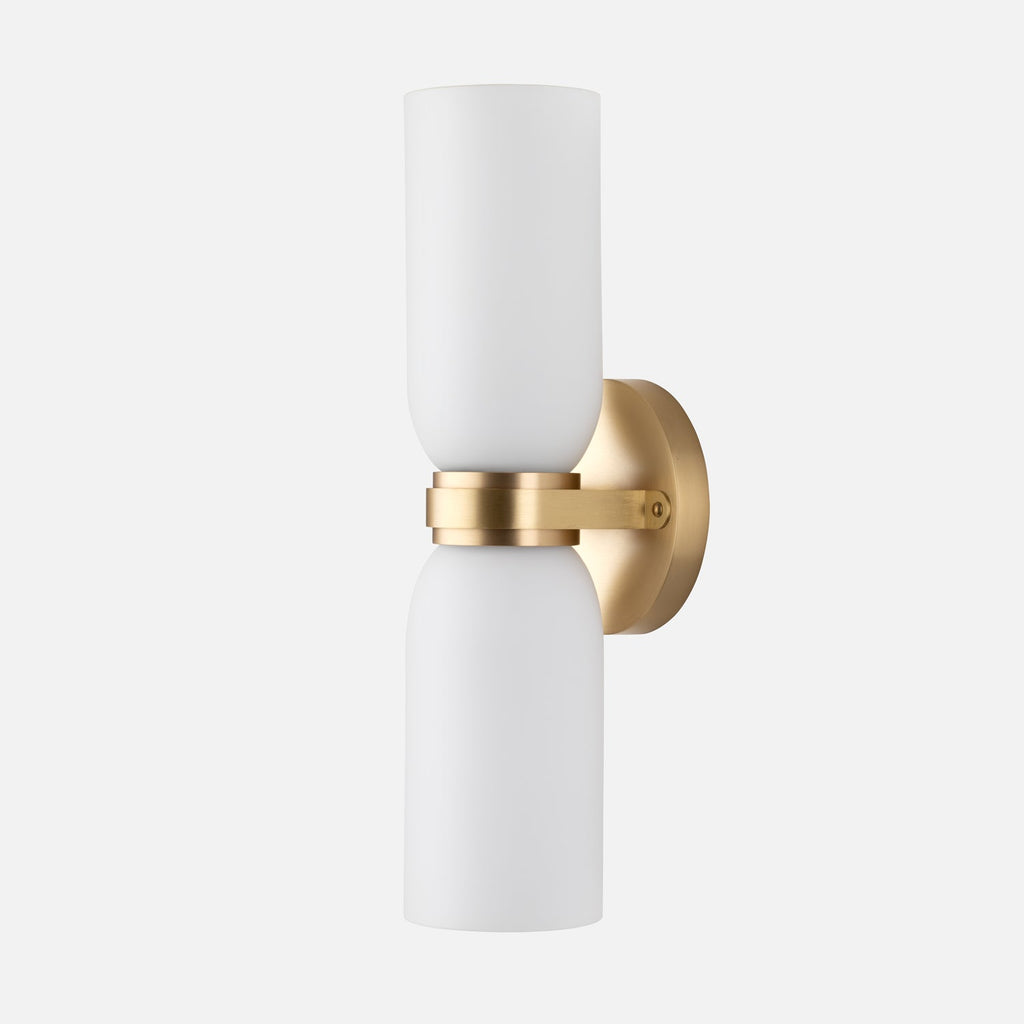 Colette Double Sconce::Natural Brass::Main