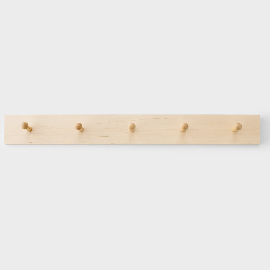 Maple Shaker Peg Rack with Shelf (3 to 10 Pegs) (Natural, 18 with 3 pegs)
