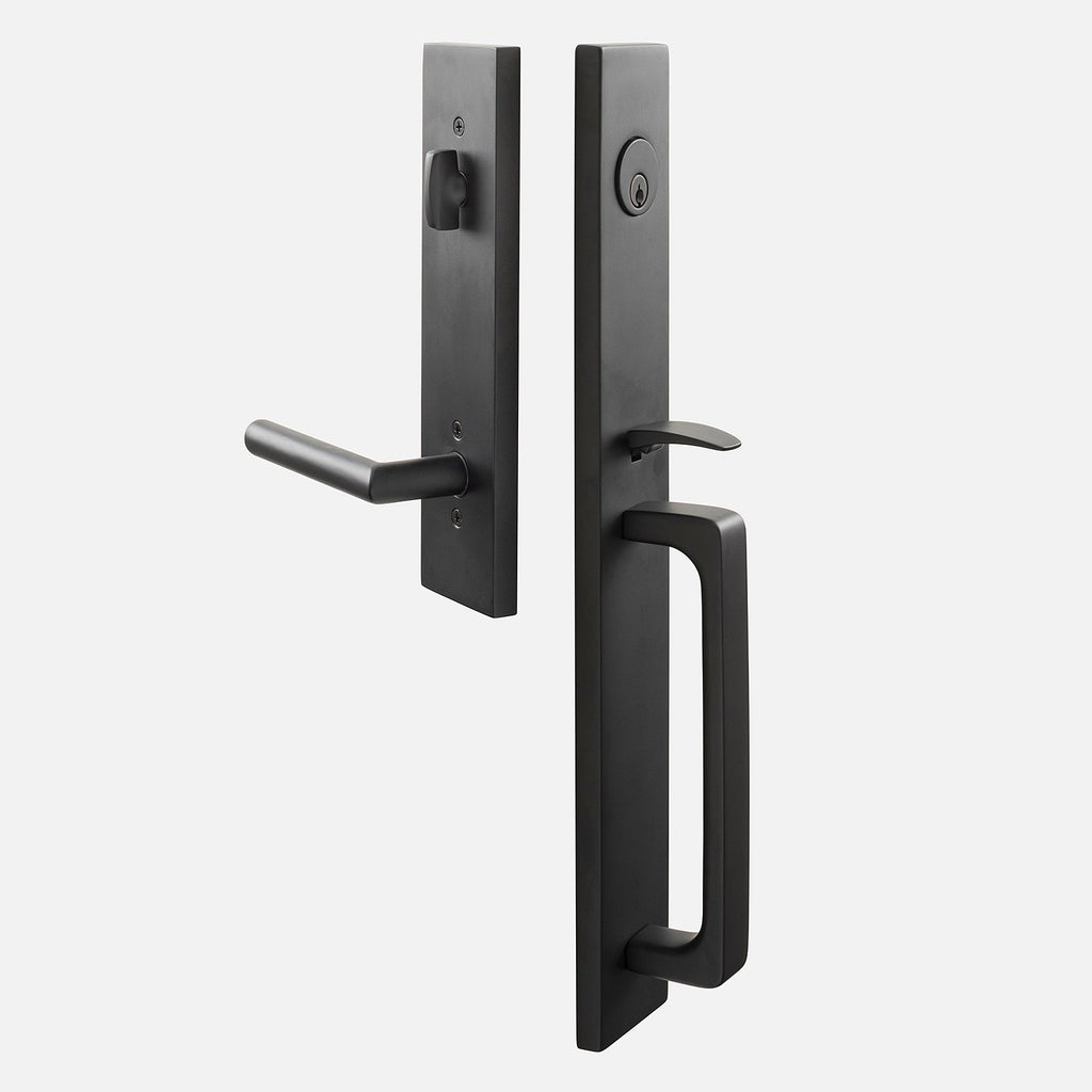 Lausanne Entrance Handleset with Otto Lever - Flat Black