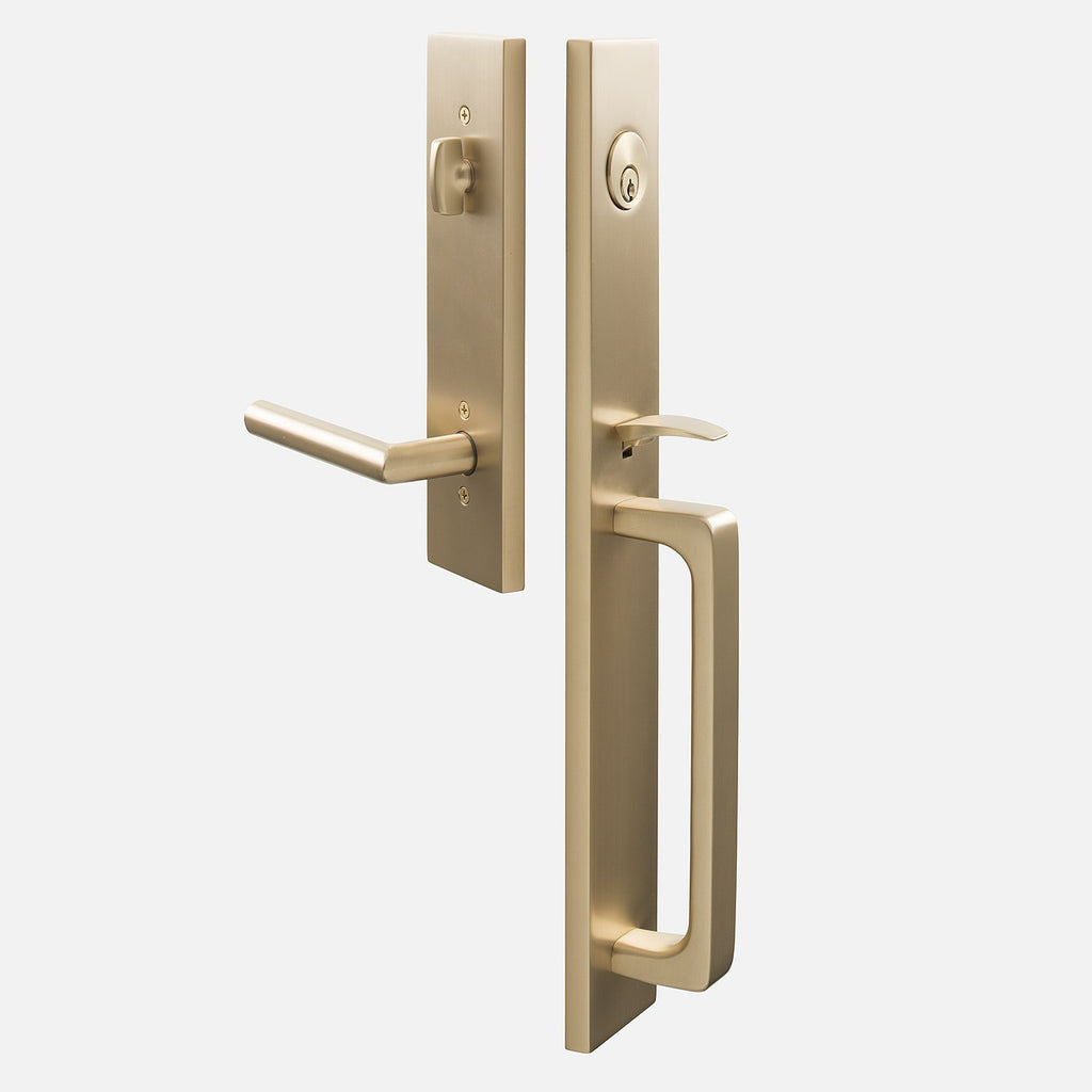 Lausanne Entrance Handleset with Otto Lever - Satin Brass