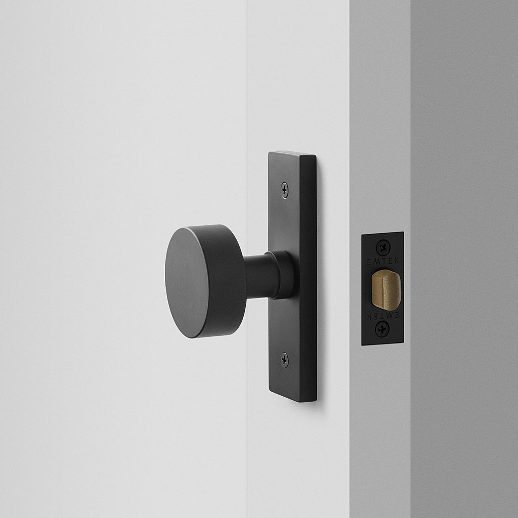 Rome Small Door Set with Cylinder Knob - Flat Black:main