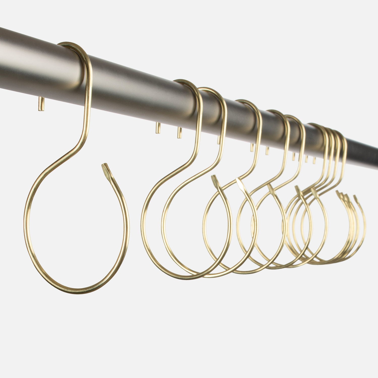 12 Glide Roller Shower Curtain Rings Hooks Clip Rod Stainless Steel Metal  Balls | eBay