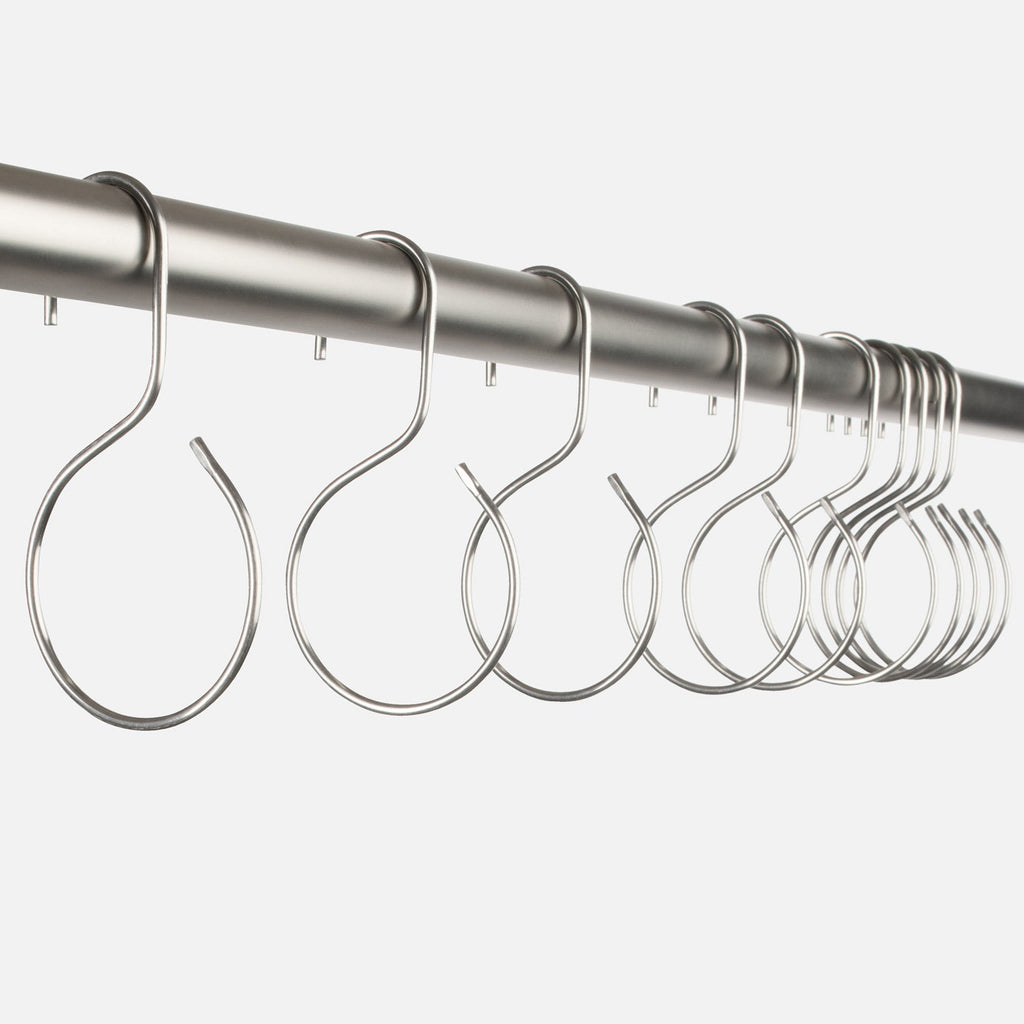 Utility Shower Curtain Hooks in Stainless Steel by Schoolhouse